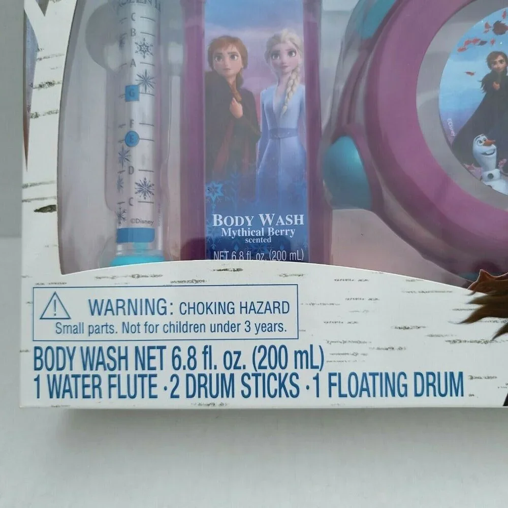 Disneys Frozen II Musical Tub Tunes 5 Pc Bath Set Body Wash 6 oz Drums Flute NEW